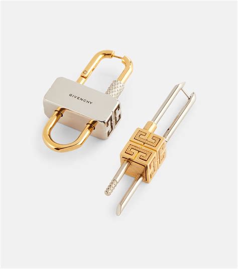 givenchy lock asymmetrical earrings